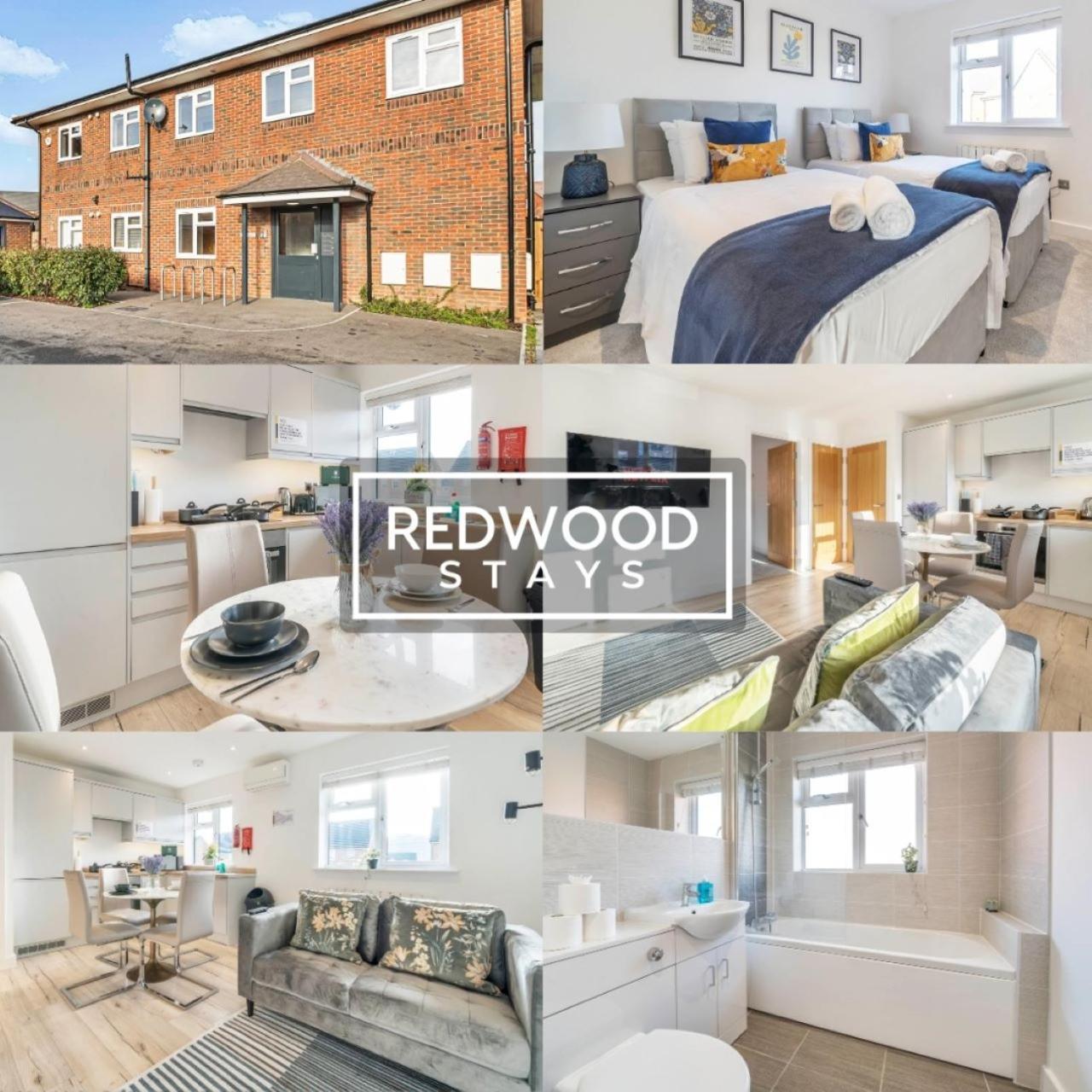 Modern Serviced Apartments For Contractors & Families With Free Parking, Wifi & Netflix By Redwood Stays Basingstoke Esterno foto